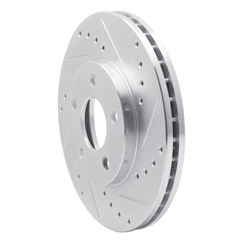 Chevrolet Malibu Brake Rotor (1) - Front Right - R1 Concepts - Drilled & Slotted - Silver - `04-`08